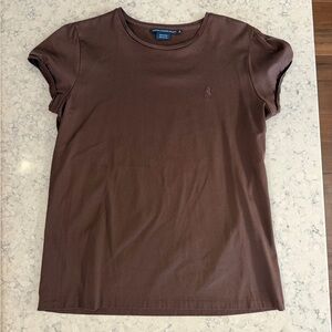 Ralph Lauren Women’s XL Chocolate Brown Short Sleeve Cotton Tee